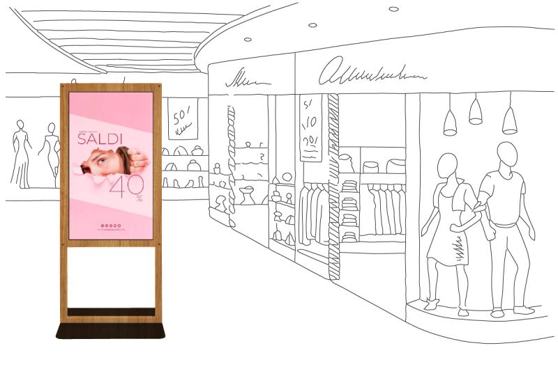 totem di design in centro commerciale