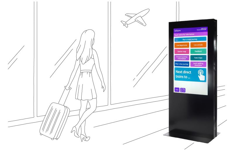 totem informativo in aeroporto